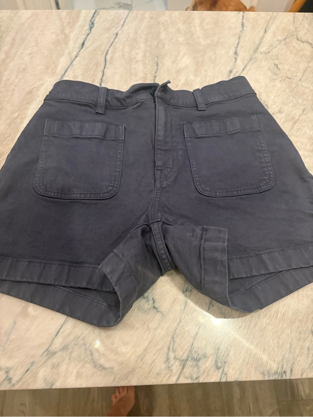 Madewell High-Waist Utility Shorts in Slate Blue